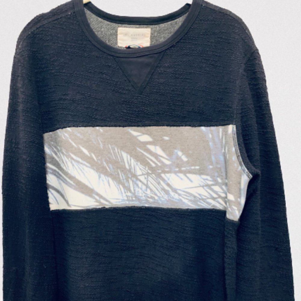 SOL ANGELES Men's Textured Cotton Blend Sweatshirt with Seagrass Cotton Parch  S